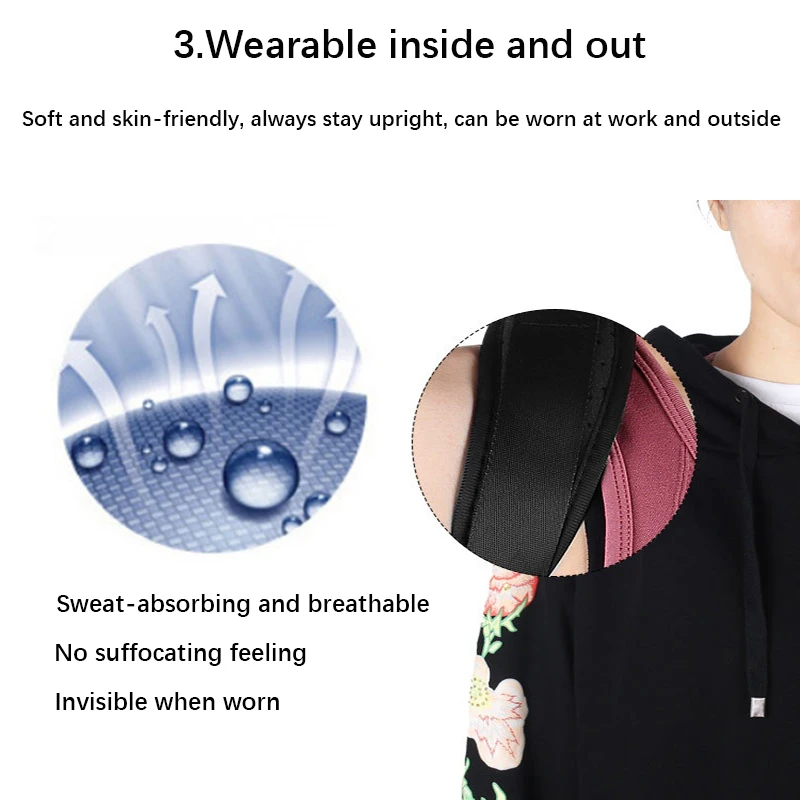 Effective Comfortable Posture Corrector for Shoulder and Back Pain Relief, Upper Back Brace Support for Posture under Clothes