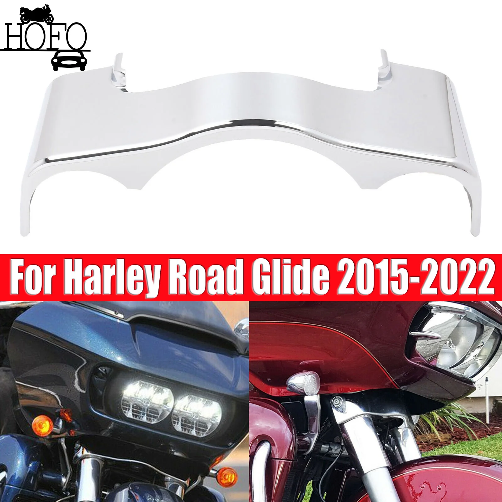 

Gloss Black Chrome ABS Outer Fairing Trim Skirt For Harley Road Glide FLTRU FLTRX 15-22