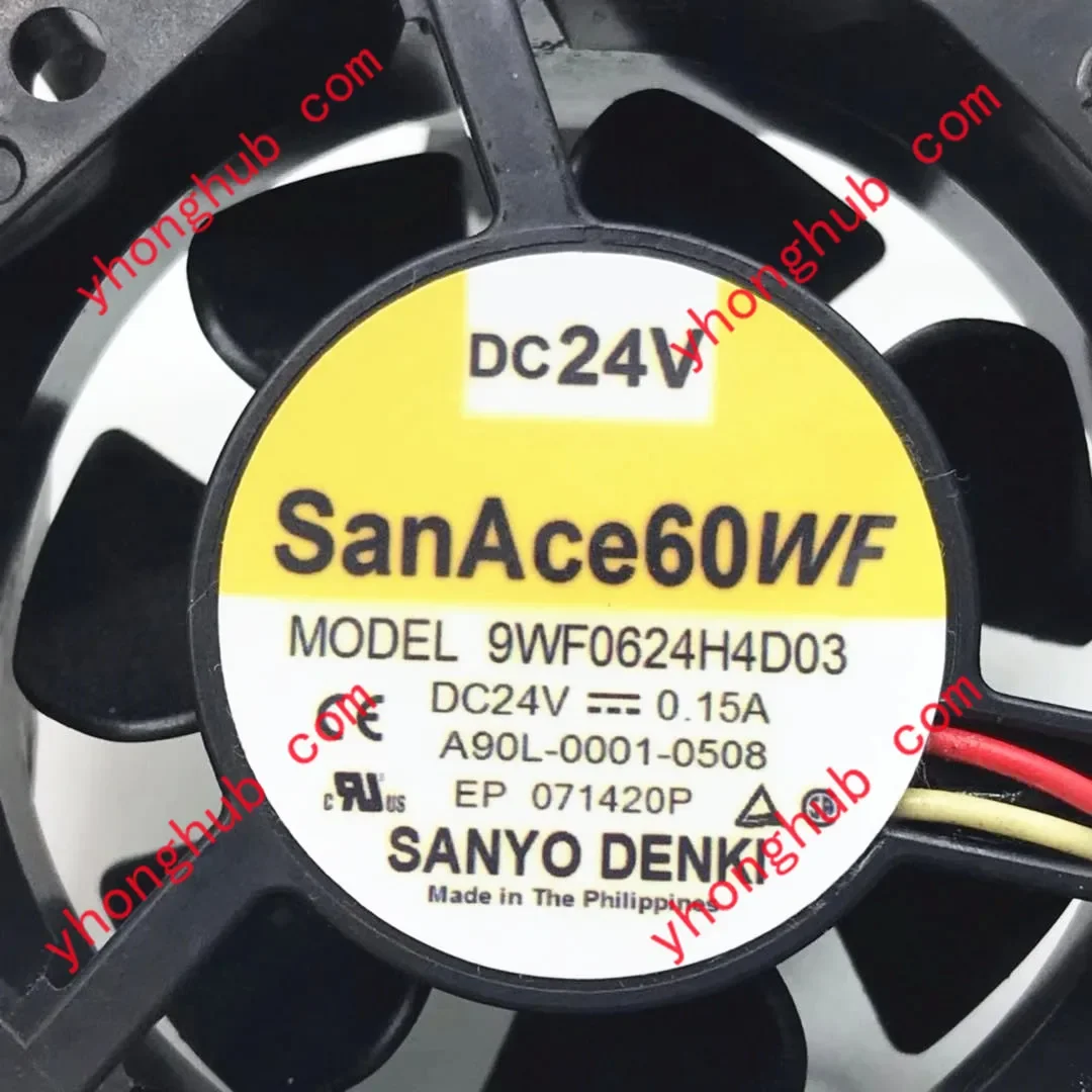

SANYO DENKI 9WF0624H4D03 DC 24 В 0,15 А 3-проводной 60x60x25 мм Вентилятор охлаждения сервера
