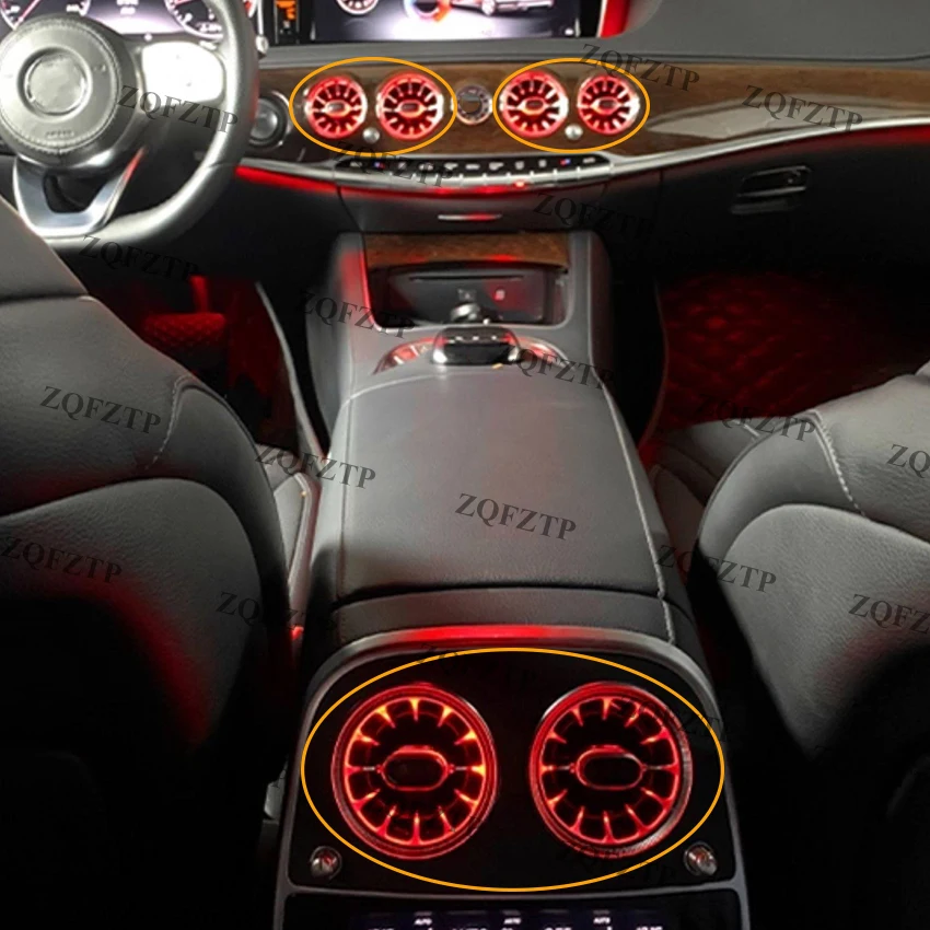 For Mercedes-Benz S-Coupe W217 Air Vents with 7/64 Colors Ambient Light Front and Rear Row Air Vents Outlet