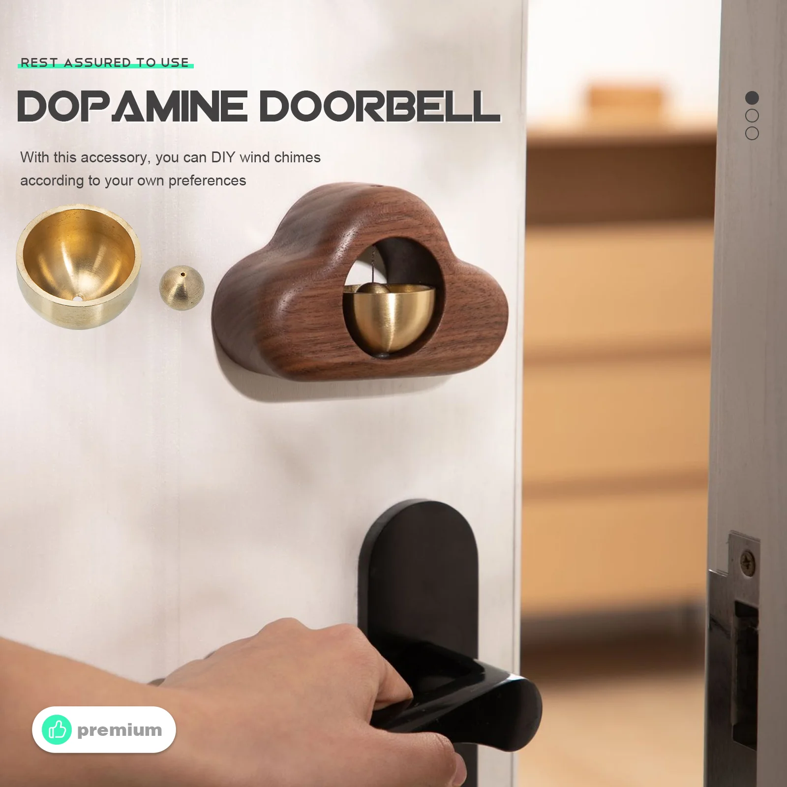 Dopamine Doorbell ไร้สายเจ้าของร้าน CHIME Bells ตกแต่งเปลี่ยนตู้เย็นอุปกรณ์เสริมคู่มือ