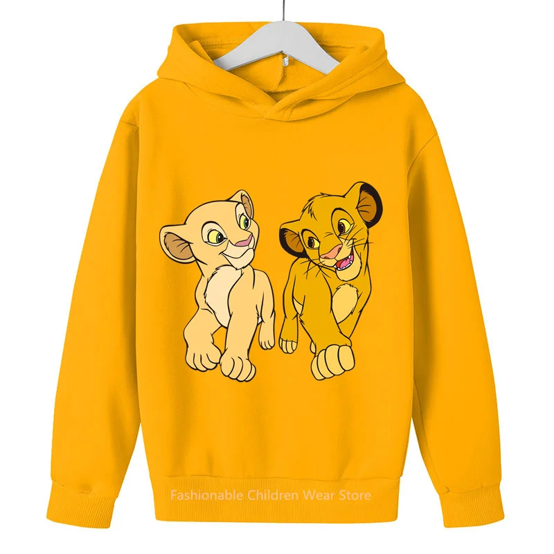 2024 Disney Lion King Hoodie for Kids: Fun Cartoon Prints, Korean Casual Vibe, Boys & Girls\' Warm Companion