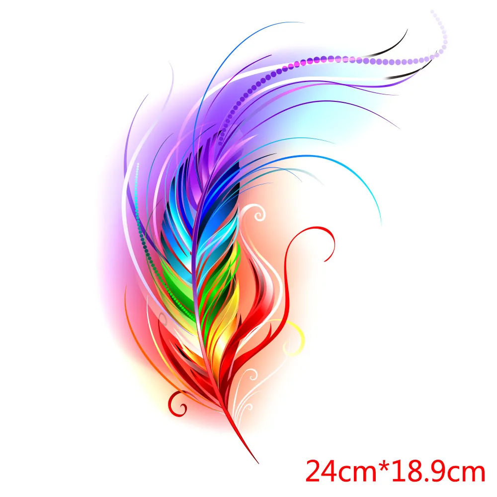 Feather Patch Patches for Clothing Heat Transfer Stickers Iron on Transfers for Clothing Parches Bordados Para La Ropa Applique