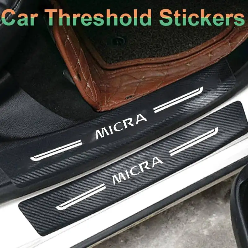 Car Door Trunk Threshold Stickers for Nissan Micra Logo Protective Strip Sill Waterproof Tape Decals Scuff Scratch Decoration