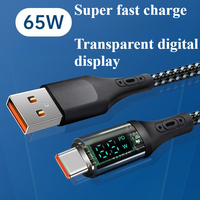 2025 Hot 65W USB-C Fast Charging Cable for Samsun Xiaomi Huawei Phone Nylon Braided Quick Charge 6A USB C to USB C Data Cord ﻿
