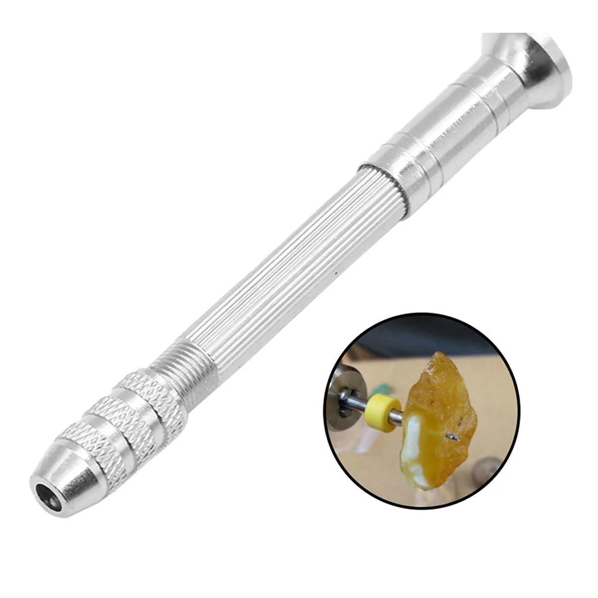 Серебряная ручная спиральная дрель, деревообрабатывающий ручной перфоратор 0,8-3,0 мм, четырехсторонняя стальная ручка, оборудование для обслуживания часов.