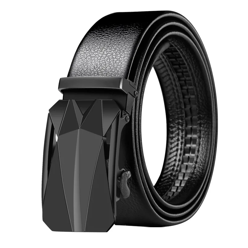 Men\'s Belt New Black Metal Men\'s Automatic Buckle Fashion All-Match Business Men\'s Belt