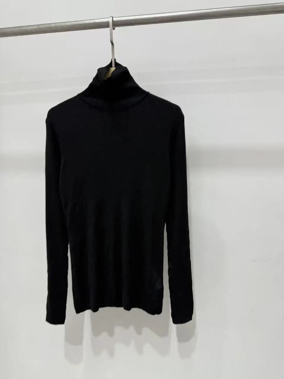 

Women Black Bottoming Knitwear Top Autumn Winter Casual Sweater High Neck Long Sleeve Fashion Slim Knitted Pullover