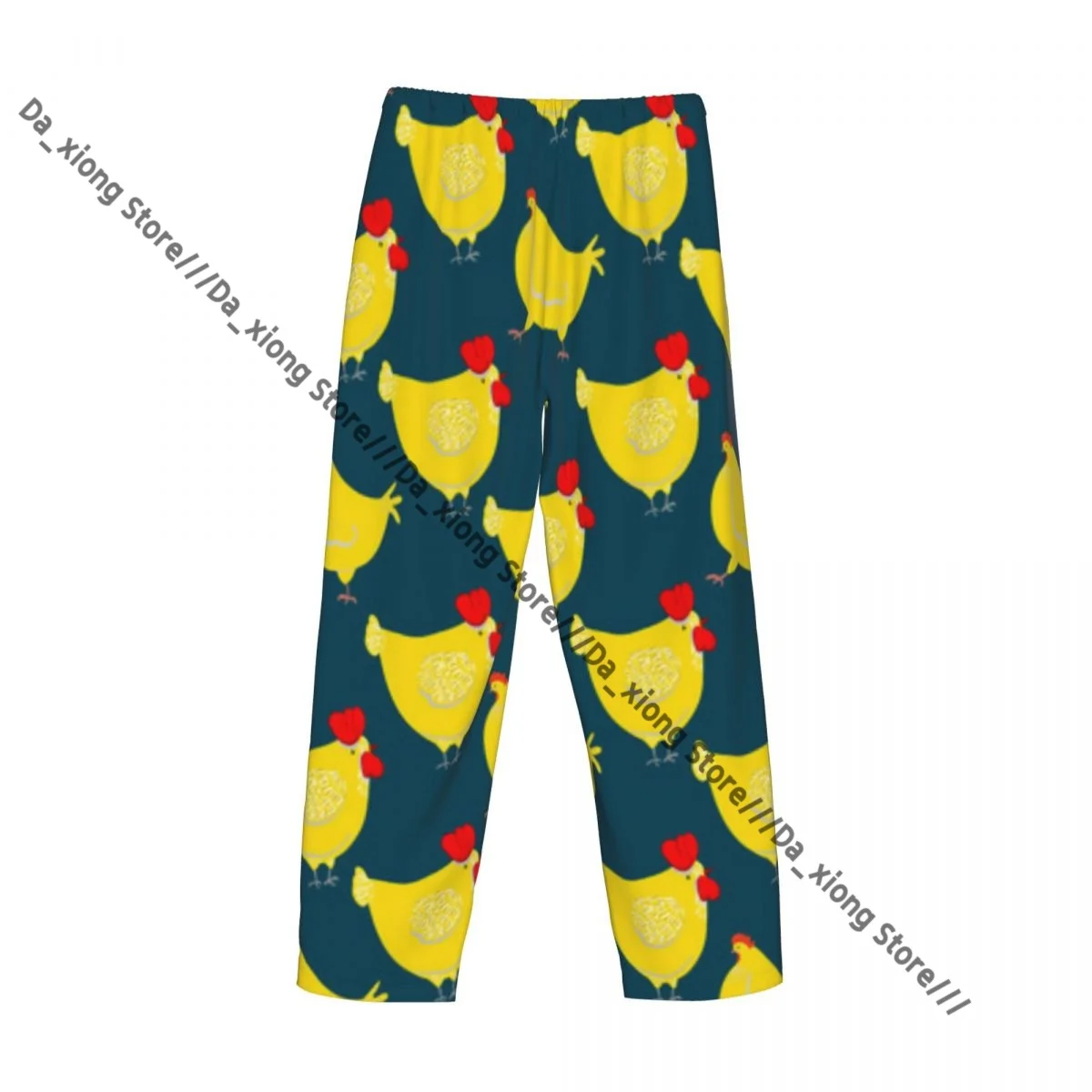 Indumenti da notte da uomo Pantaloni da notte larghi Pigiama Gallina Personaggio dei cartoni animati Gallo Illustrazione Pantaloni lunghi da salotto Abbigliamento casual per la casa