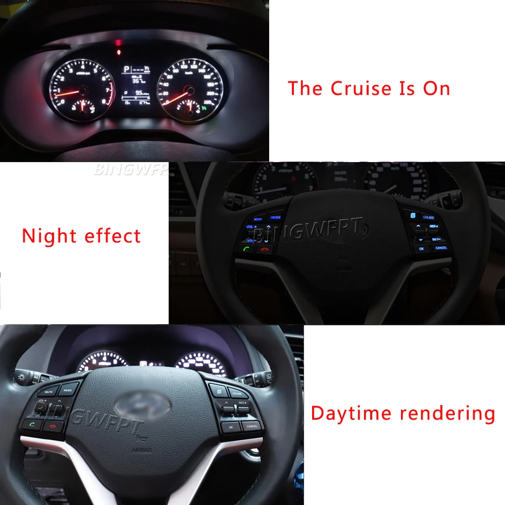 96710D3500 Steering Wheel Remote Control Switch For Hyundai Tucson 2015- 2019 Volume Bluetooth Cruise Control Button Switch