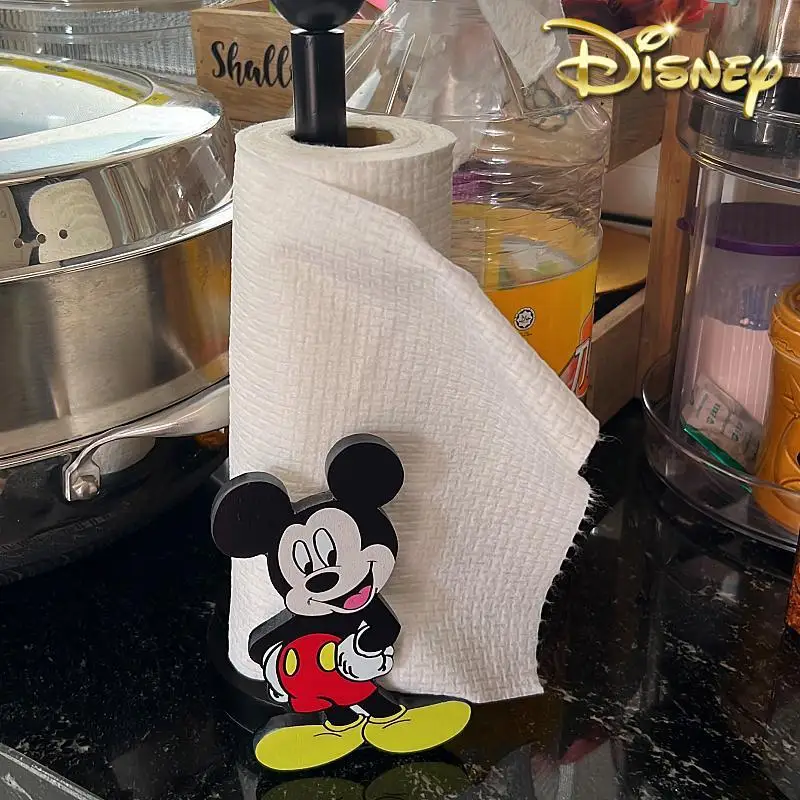 

Disney Anime Hobby Mickey Mouse Minnie Creative Kitchen Upright Paper Towel Hanger No Punch Lazy Cartoon Rag Holder Gift