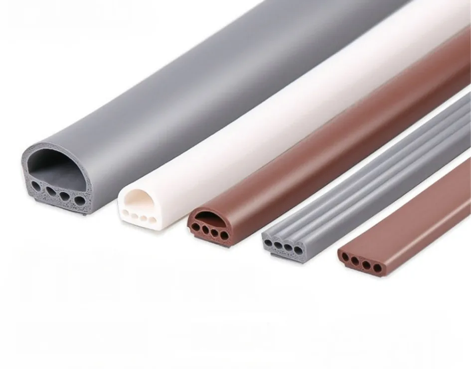 6M/lot D/I Type Silicone Rubber Sealing Strip For Door / Window Sound Insulating Strip Self-adhesive Tape