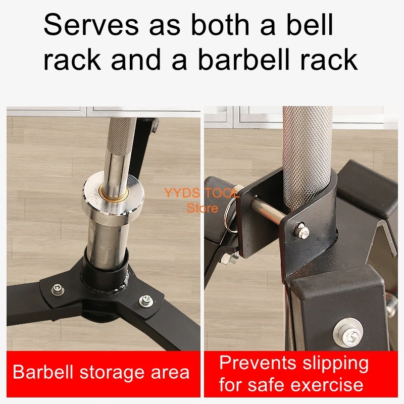 Multifunctional Barbell Rack, Weight Plate Rack, Storage Rack, Weight Plate Organizer (Large and Small Holes)