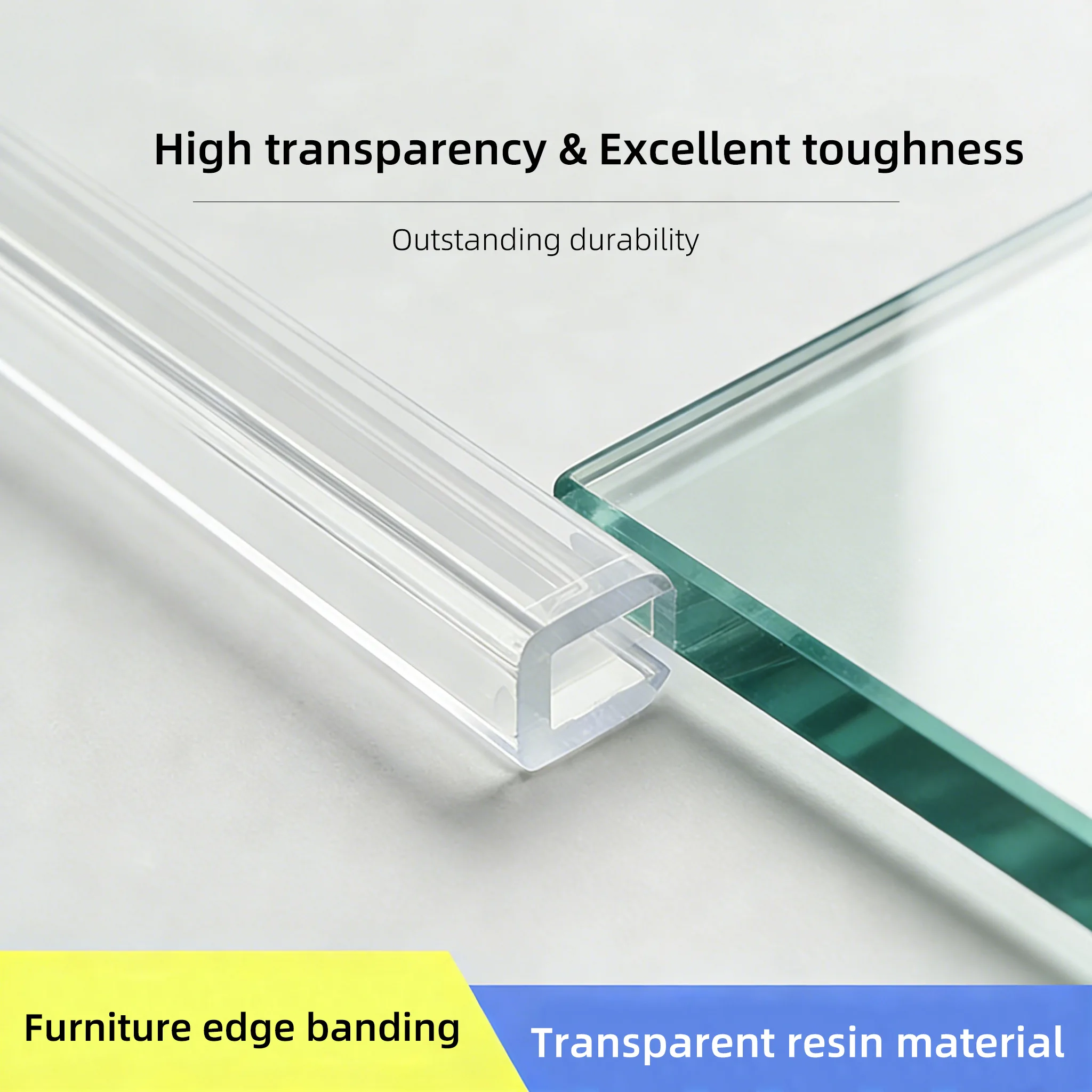 Transparent U-shaped Edge Protector Silicone Strip for Coffee Table, Glass, Fish Tank Anti-collision