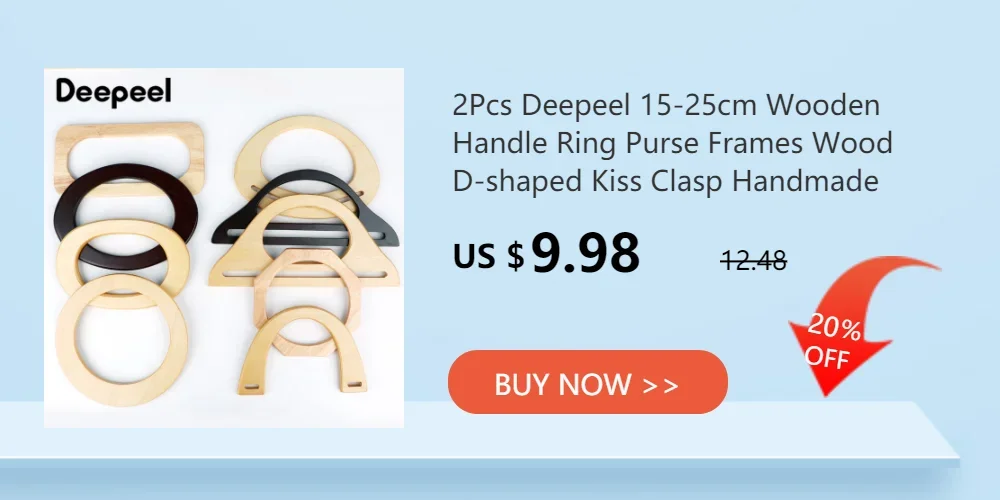 1/2Pcs Deepeel Natural Bamboo Handle Clutch HandBag Frame Replacement U-shaped Handles for Woven Bag Luggage Hardware Accessory