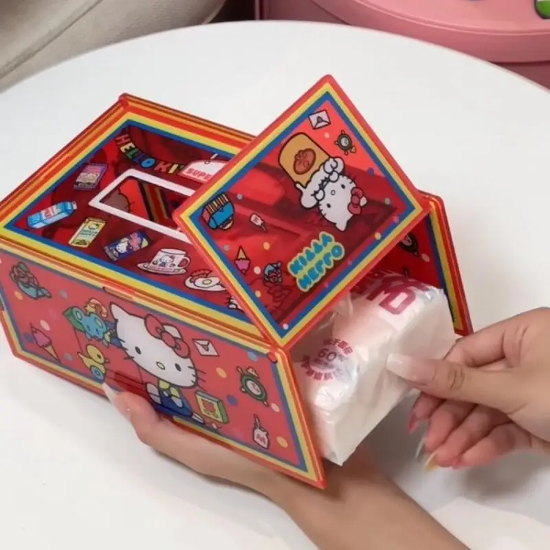 سانريوس مرحبا كيتي لتقوم بها بنفسك علبة من الورق المقوى Ins نمط جديد محبوك الأنسجة صندوق لطيف تخزين سطح المكتب رائجة البيع غرفة الديكور Kawaii #5