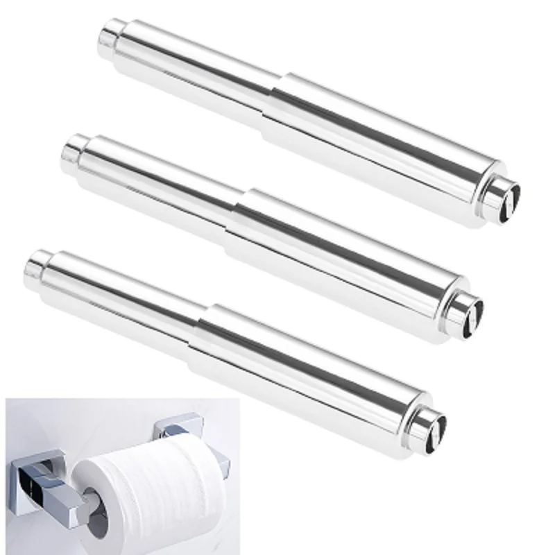 3Pcs Toilet Paper Holder Roller Bathroom Towel Plastic Adjusted Retractable Spring Insert Replacement Roll Paper Box Shaft Core