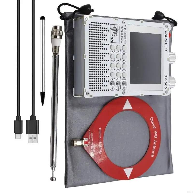 

H37B Full Band TEF6686 DSP Radio Receiver 5000mAh Battery Car Grade DSP Tuner And Touches screen 2.8Inch