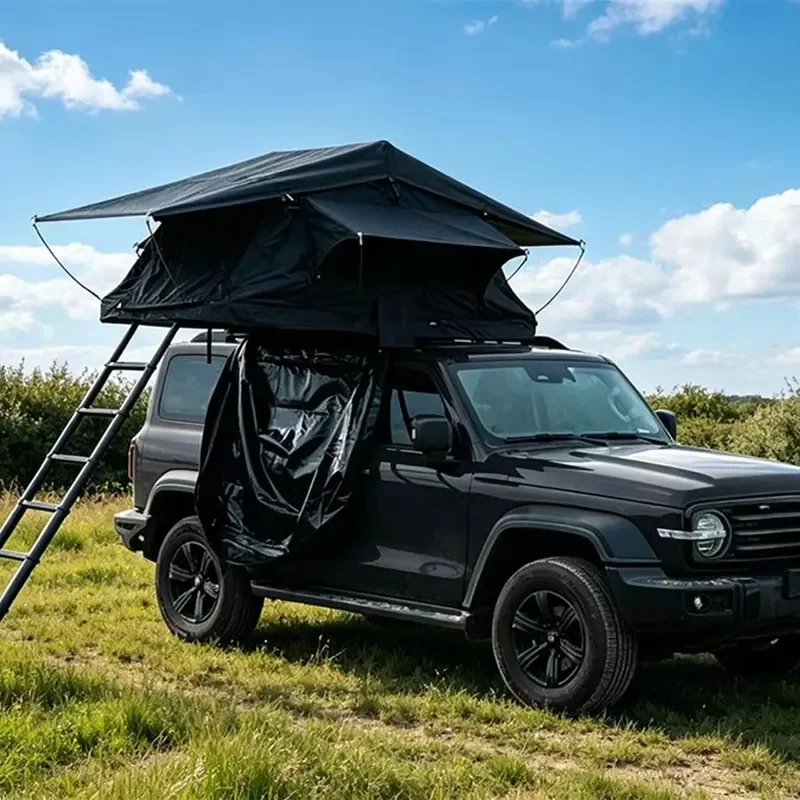 2-3 Person Soft Roof Top Tent UV & rain resistant. With mattress and ladder easy to install for SUV camping.