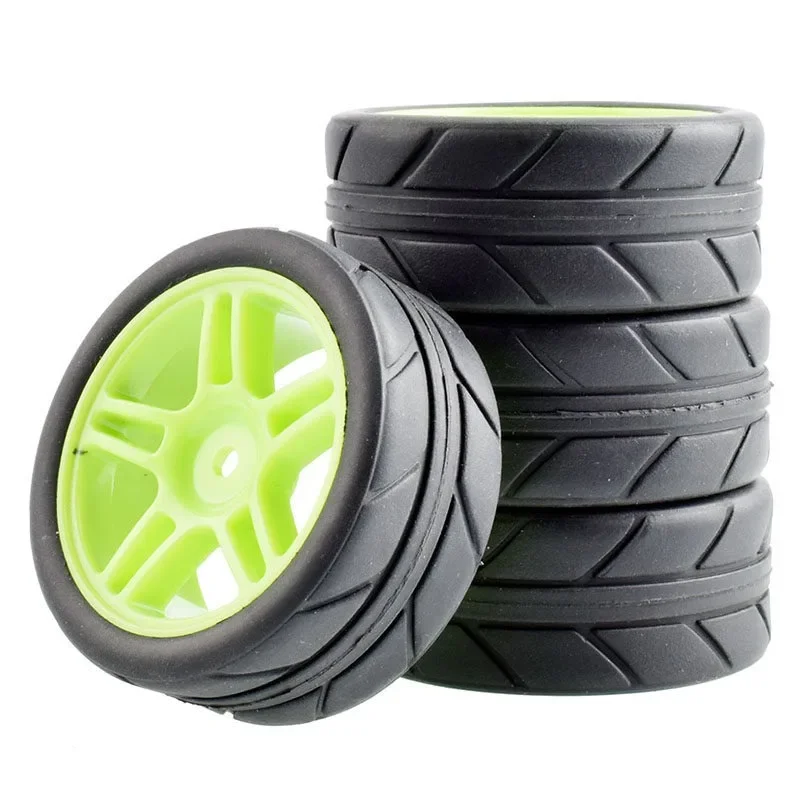 4Pcs RC Car Rubber Tires & Wheels 12mm Hex Hub for WLtoys 144001 1/18 1/10 Tyres – Off-Road Upgrade Parts for Better Performanc