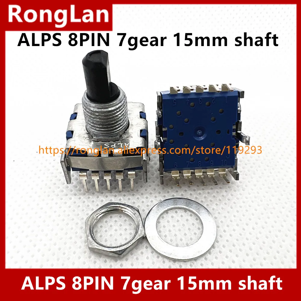 

ALPS 8PIN corresponds to vertical SRBV series rotary switching band switch potentiometer 7 gear 15mm shaft-10PCS/LOT