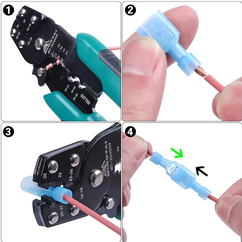 100 Pcs 16-14 AWG Nylon Female/male Spade Connectors Quick Disconnect Wire Terminals Insulated Wire Crimp Connectors Blue