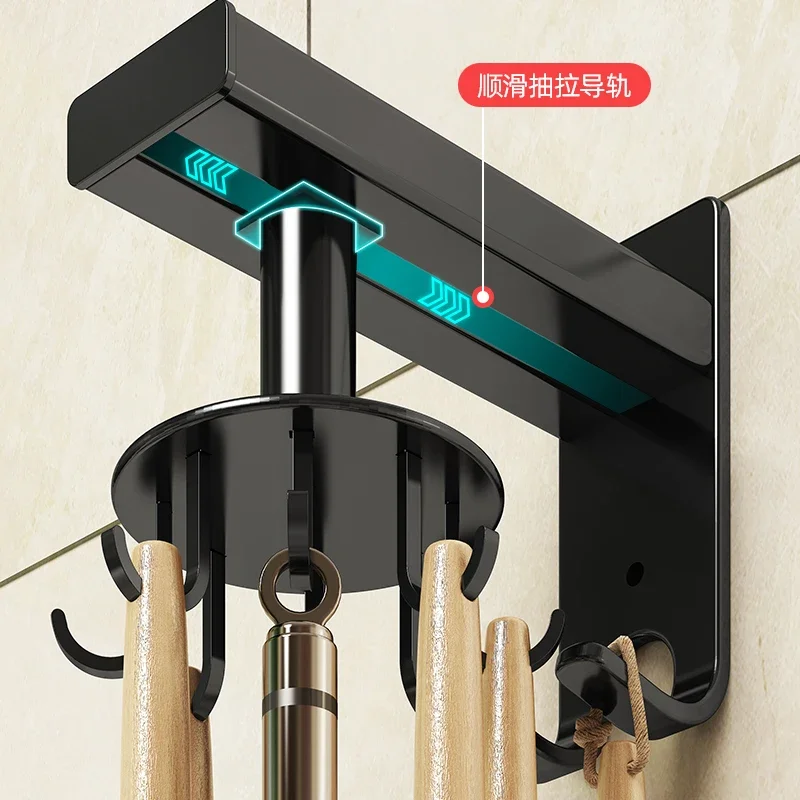 Rotating hook frame, shovel hanging frame, multifunctional corner hanging spoon storage tool, no punching storage rack