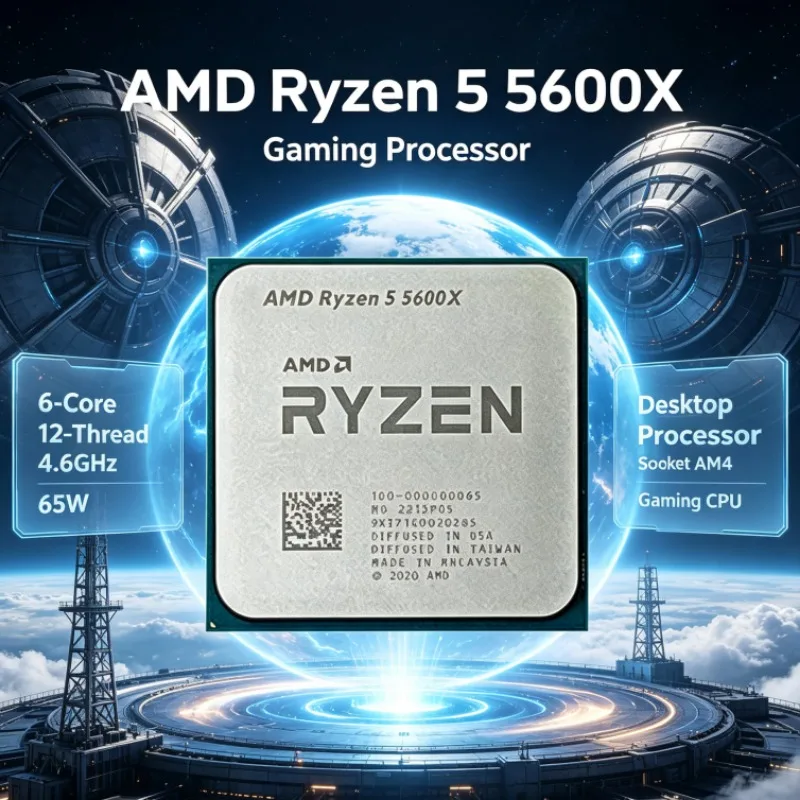 AMD R5 5600X AM4 Gaming Desktop CPU 6 Cores 12 Threads 4.6GHz 65W Zen3 Processor