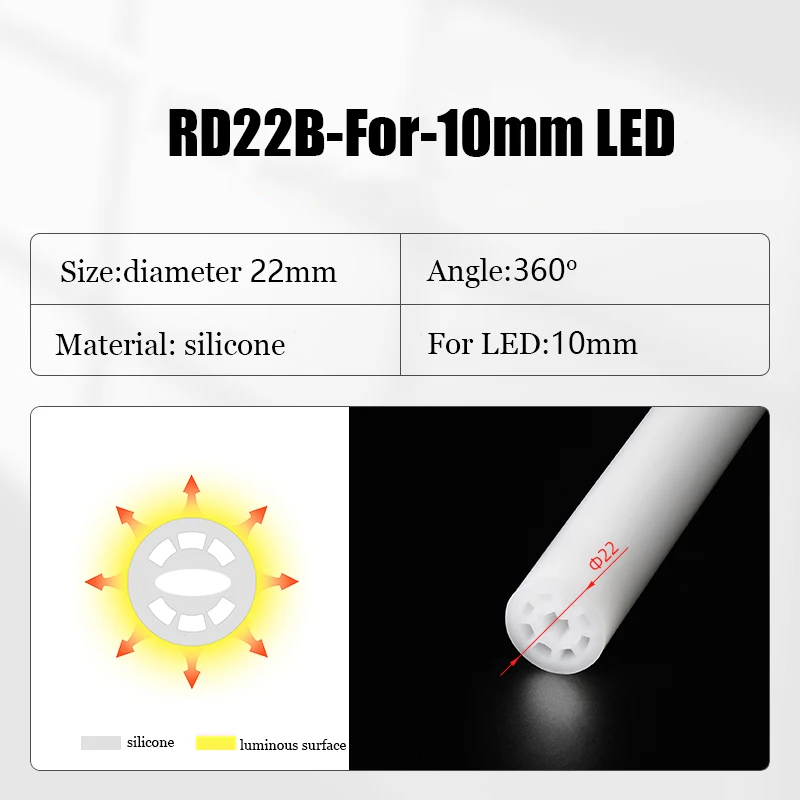 ksdligh 360-Grad-Lumineszenz, rundes Silikagel, flexibles Licht, IP67, wasserdicht, LED-Neonseil, Röhre, weiche Lampe, DIY-Kronleuchter-Zubehör 4