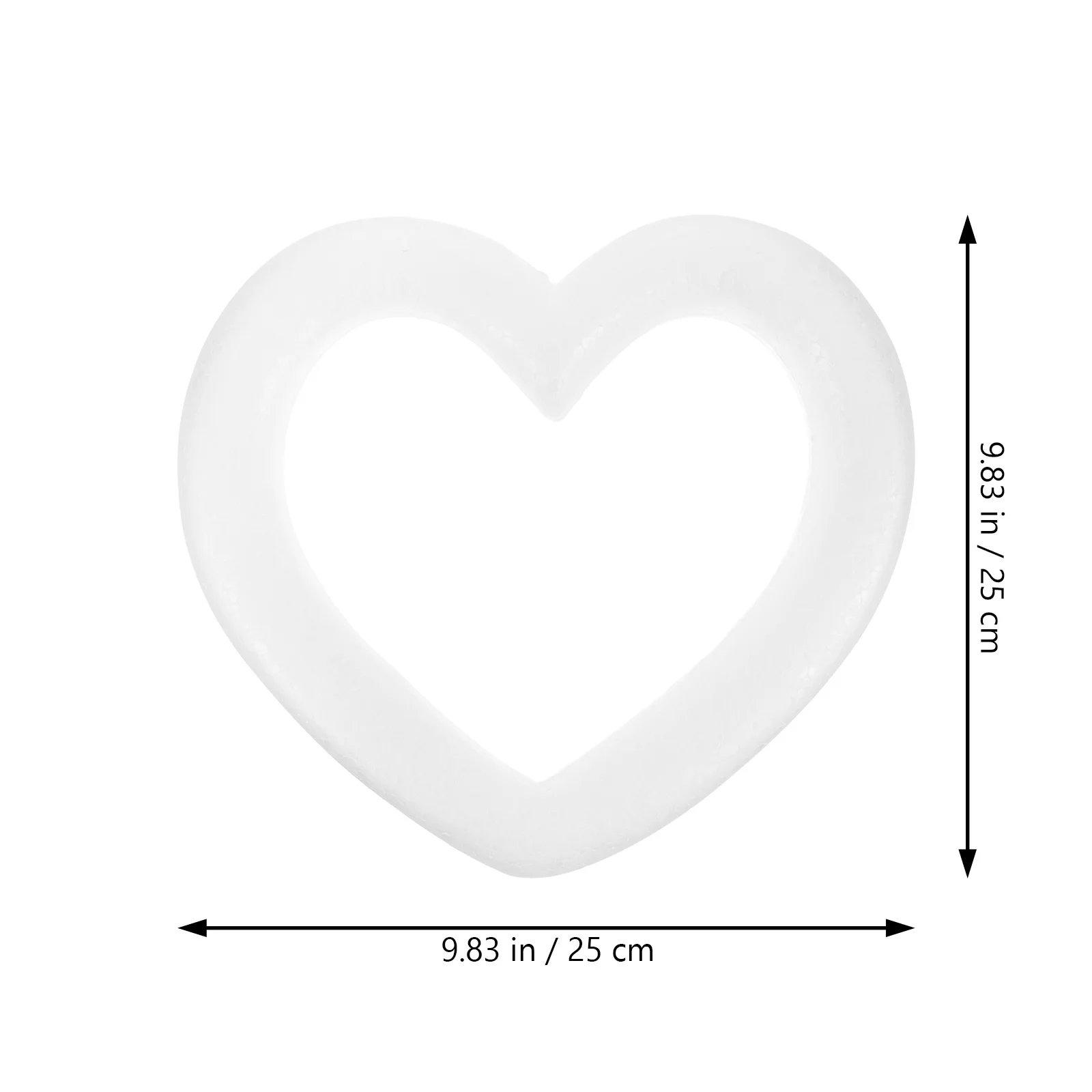 

2 Pcs Decor Cute Heart Garland Shape Craft Floral Wreath Shaped White DIY Ring Foams
