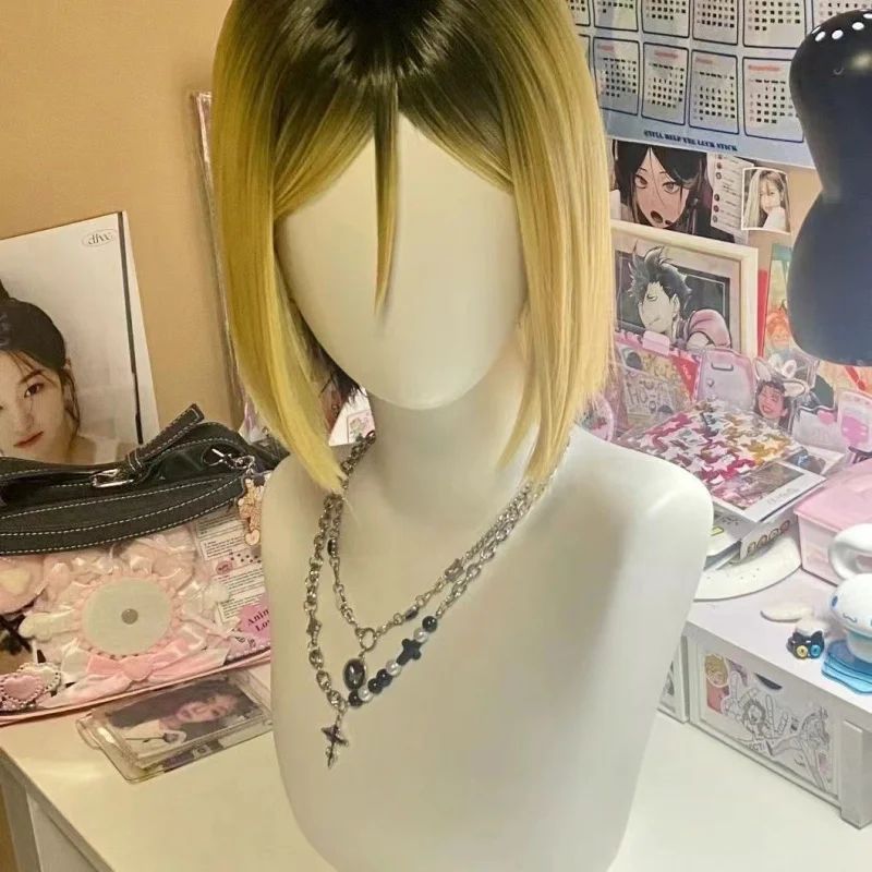 الكرة الطائرة الصغيرة الكرة الطائرة المراهقين مخلب طحن CosWig صبغ التدرج محاكاة فروة الرأس #4