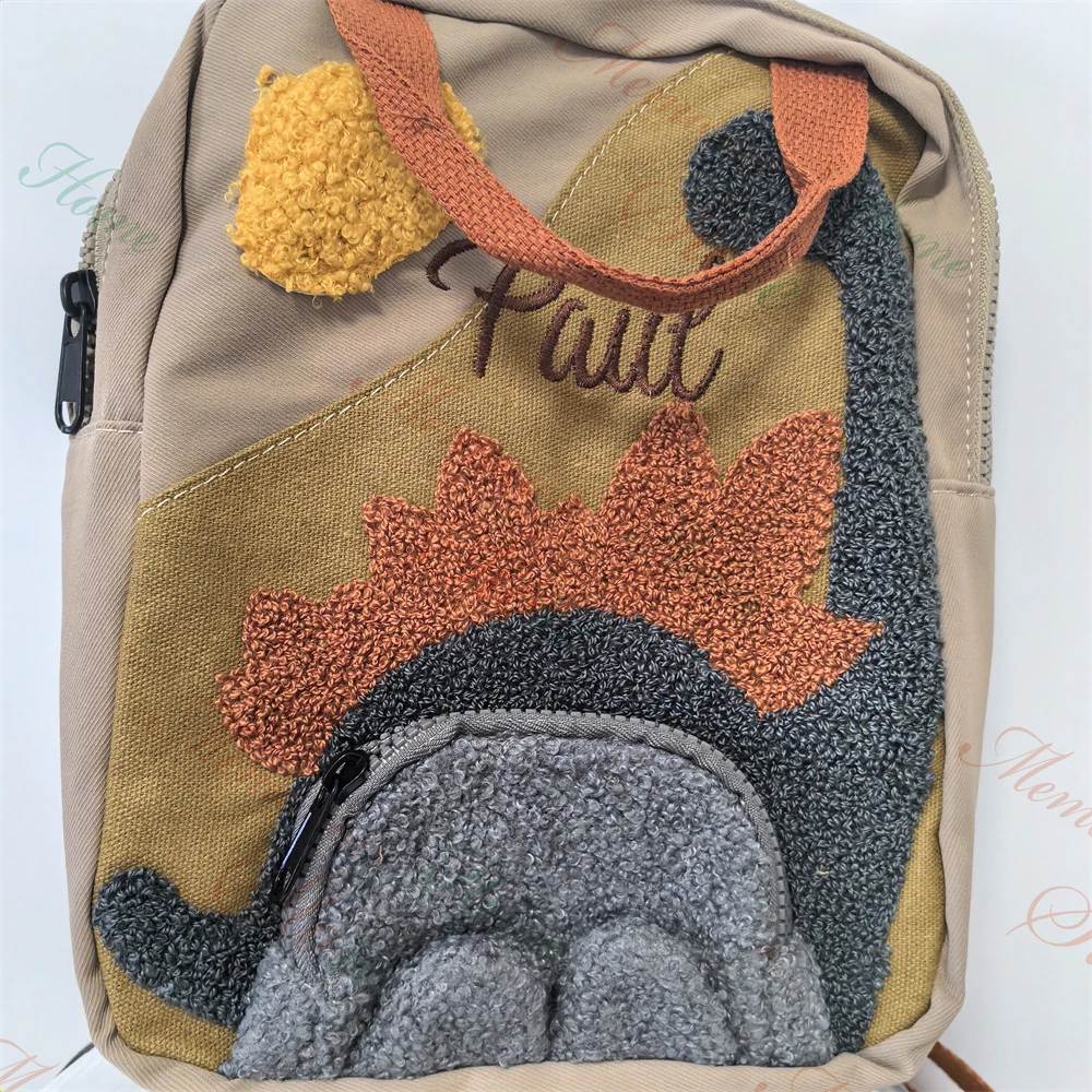 New Infant Cartoon Dinosaur Bag Custom Name Children's Day Gift Animal Backpack Personalized Embroidered Name Kids Schoolbags