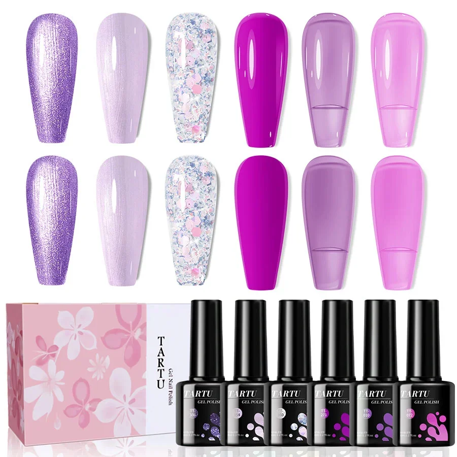 

Gel Nail Polish Set 6pcs,Multicolor Glitter Nude 6 Colors Semi-permanent Gel Polish Kit, Soak Off Uv/Led,Nail Art Manicure Gift