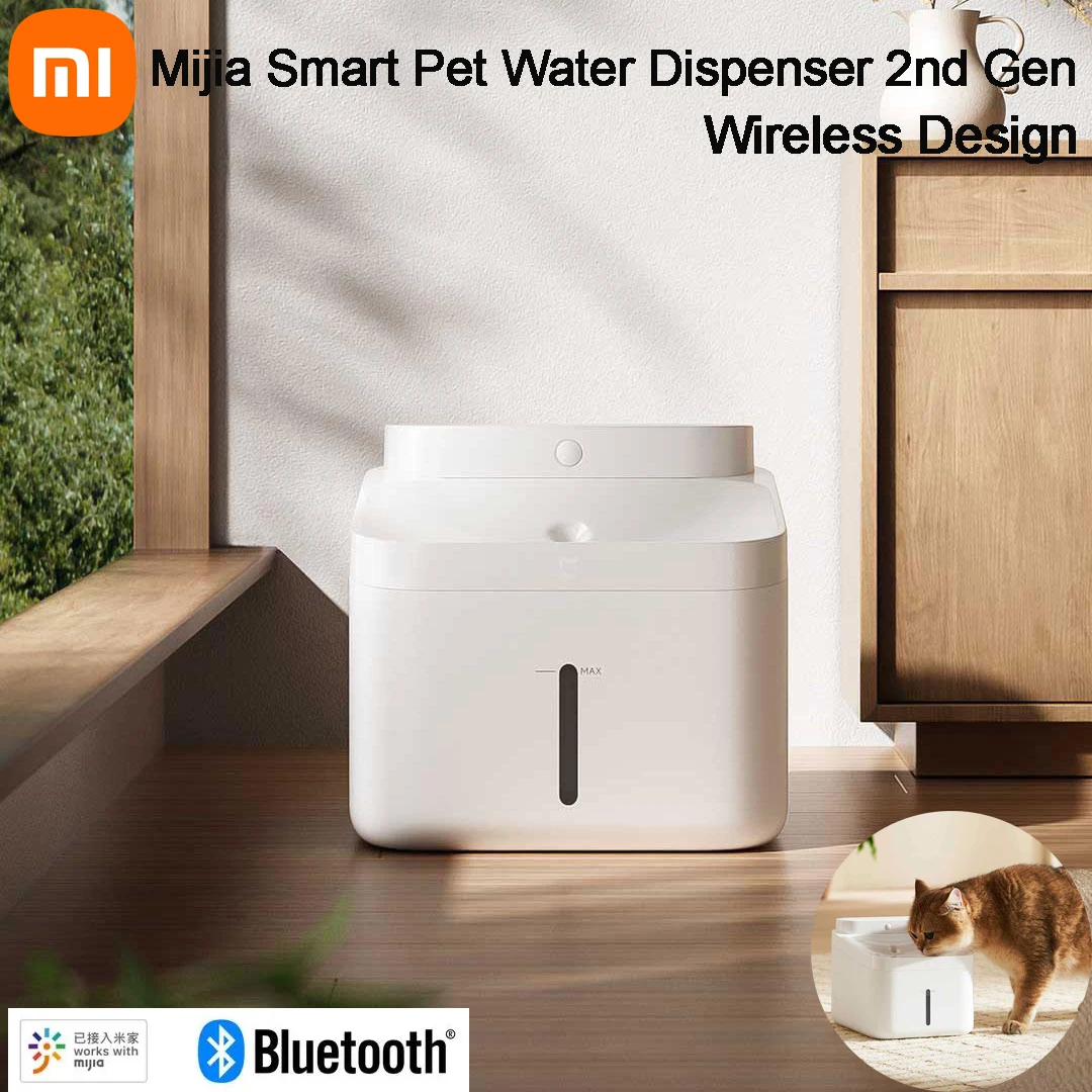 

2025 XIAOMI Mijia Smart Pet Water Dispenser 2nd Gen Wireless Design 3L 4000mA Battery IPX7 Waterproof Works with Mihome APP
