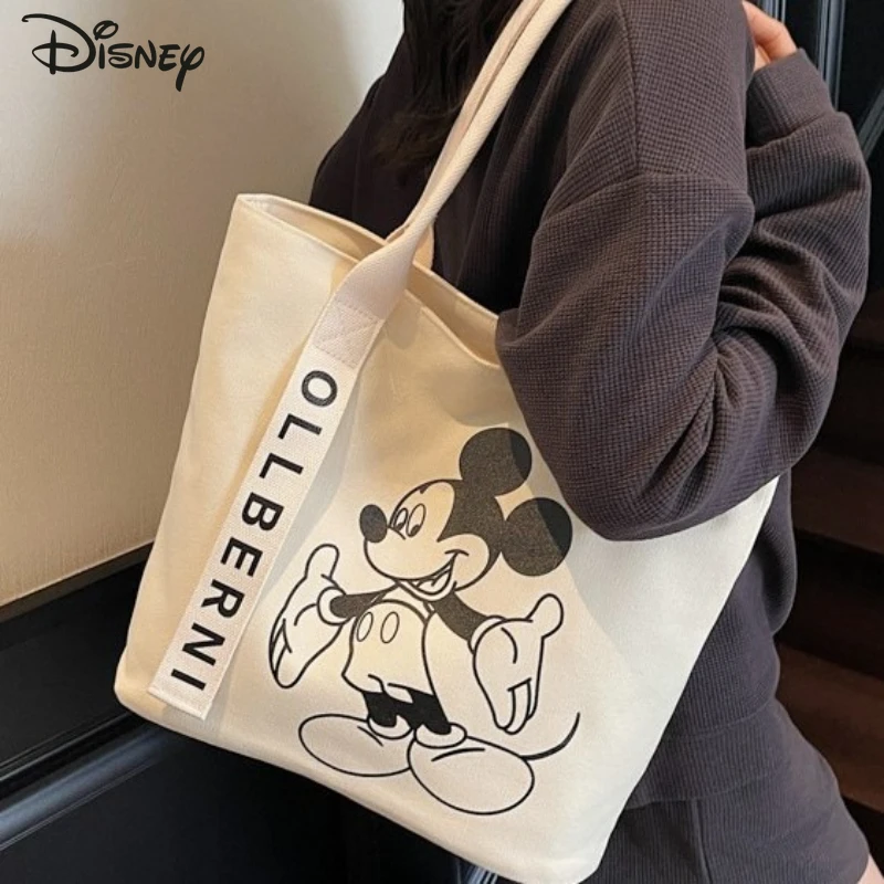 

New Women's Handbag Fashion High Quality Women's One Shoulder Canvas Bag Cartoon Versatile Large Capacity Girls' Shopping Bag