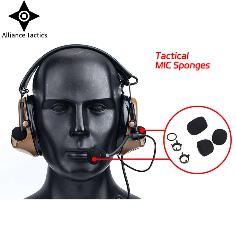 

Headphone's Accessories MIC Sponges Replacement Parts For Comtac Series Headset Microphone Sponge Set Tactical