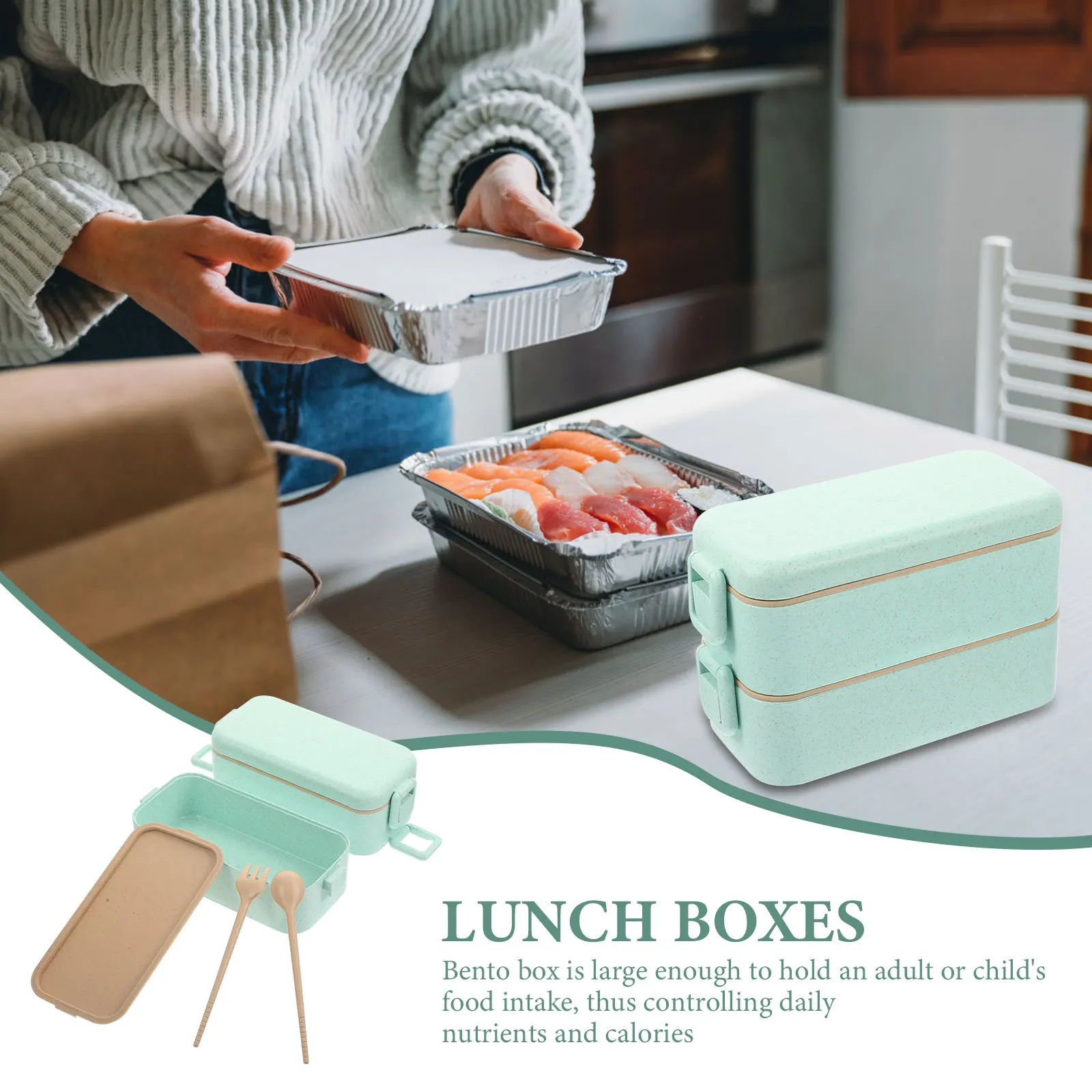 

Wheat Straw Lunch Cases Box Boxes Meal Prep Container Lunch-box Containers for Food