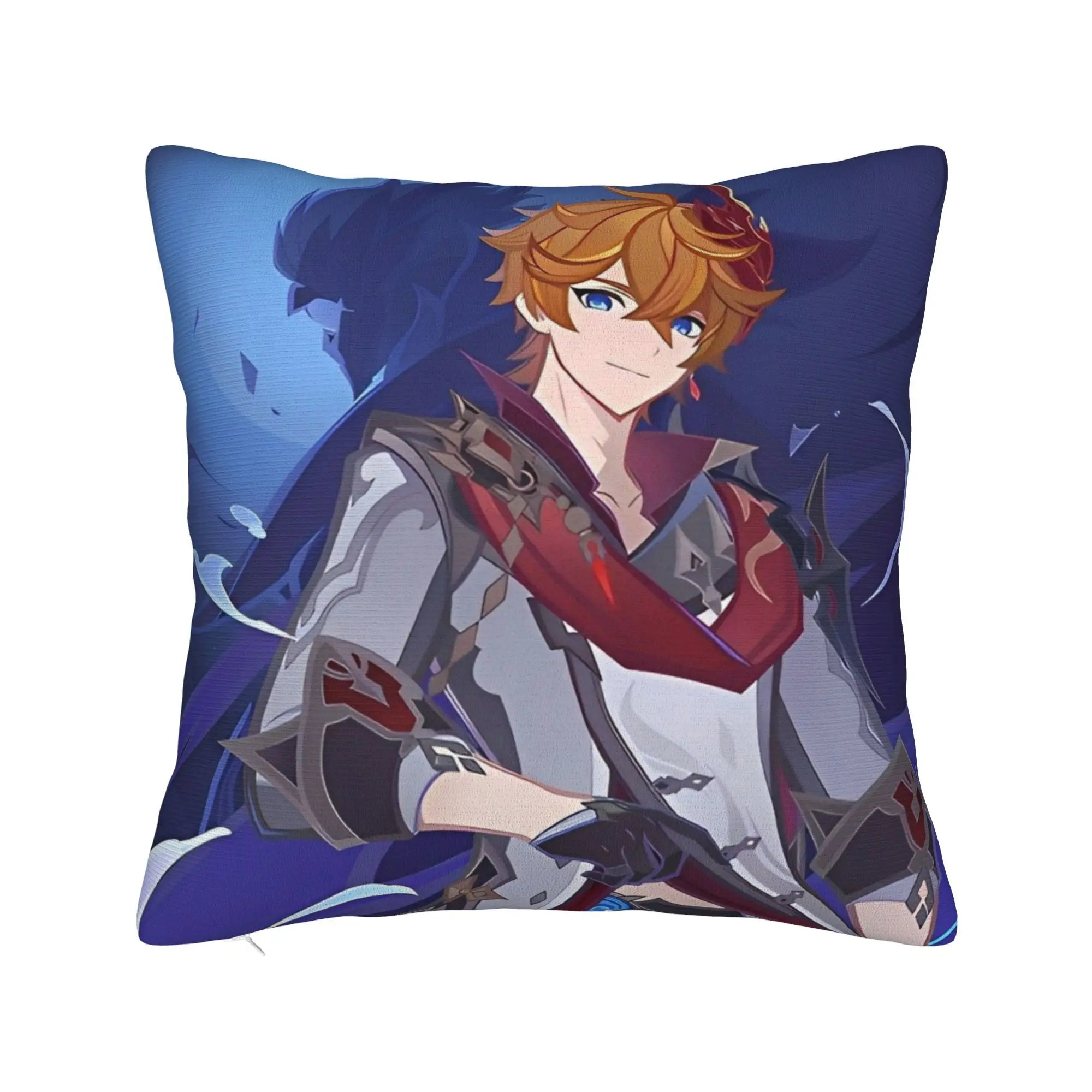 Childe Tartaglia Face Pillowcase Printed Polyester Cushion Cover Decorations Genshin Impact Pillow Case Cover Home Zippered
