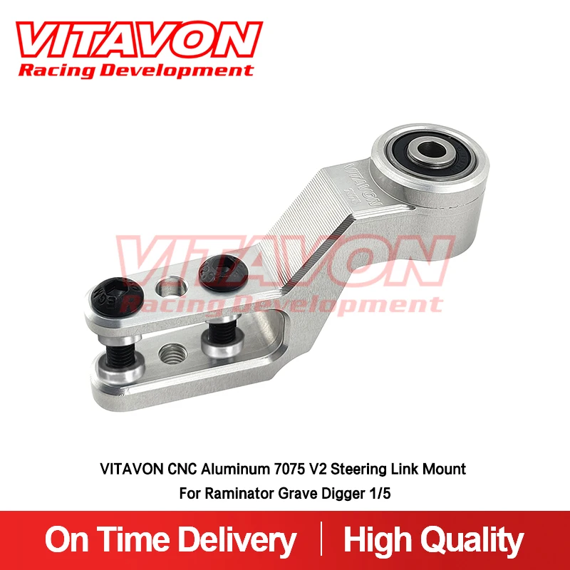 

VITAVON CNC Aluminum 7075 V2 Steering Link Mount For Raminator Grave Digger 1/5