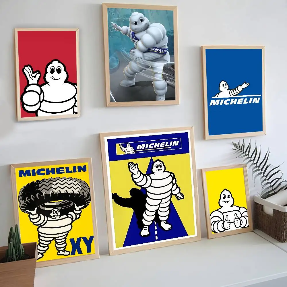 M-Michelins logo DIY Sticky Poster Whitepaper Prints Posters Artwork Nordic Home Decor
