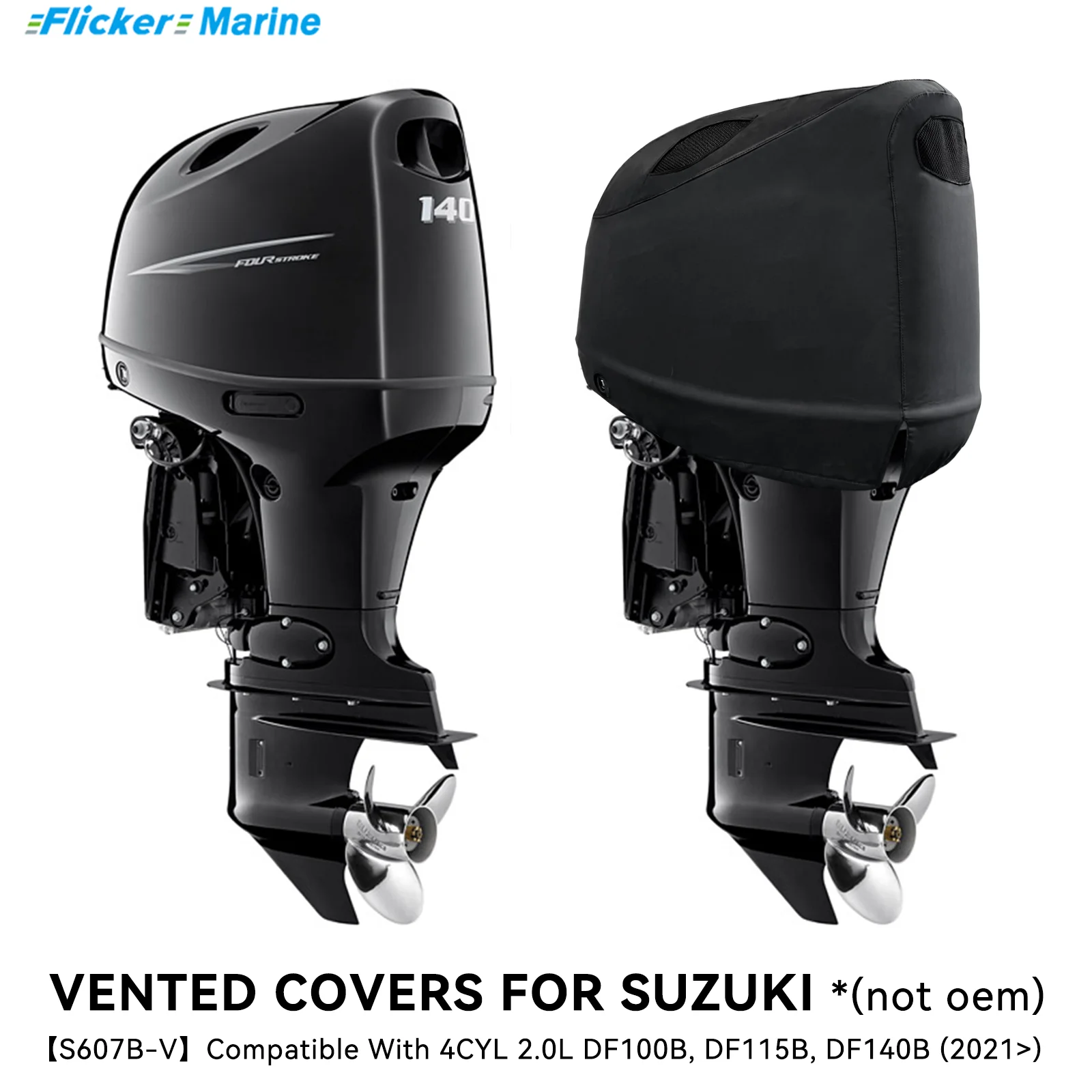 

Мерцающая сверхмощная вентилируемая крышка двигателя, совместимая с Suzuki DF100B DF115B DF140B (2021+) | Всесезонный, надежная посадка, водонепроницаемый УФ