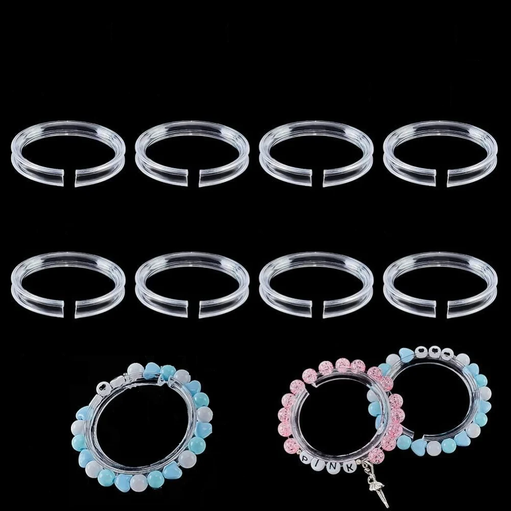 1/3/5 Pcs Bracelet Displays Stand Clear Acrylic Jewelry Holder Transparent Round Bangle Rack Watches Organizer Displays Shelves