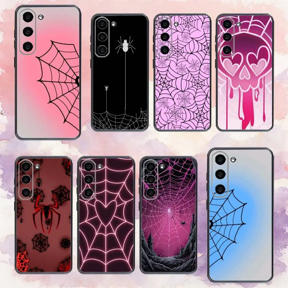 

Spider web pattern Phone Case For Samsung Galaxy A73,A72,A71,A70,A53,A52,A51,Others Soft Black Cover