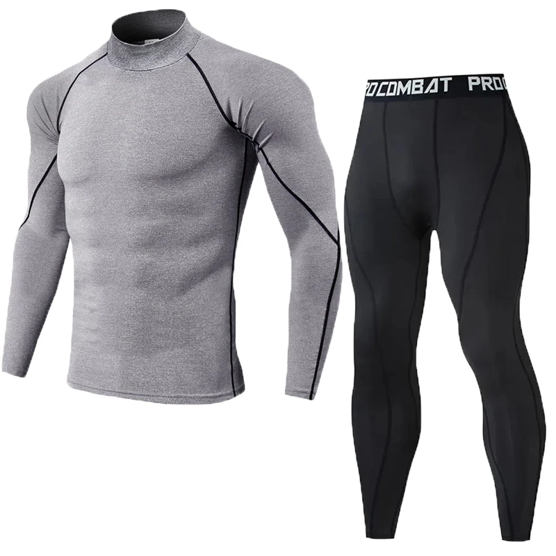 Men\'s Compression Set Men Sportswear Gym Fitness Suits Training Jogging Sport  Tights Clothing Rashguard Running Tracksuit Men