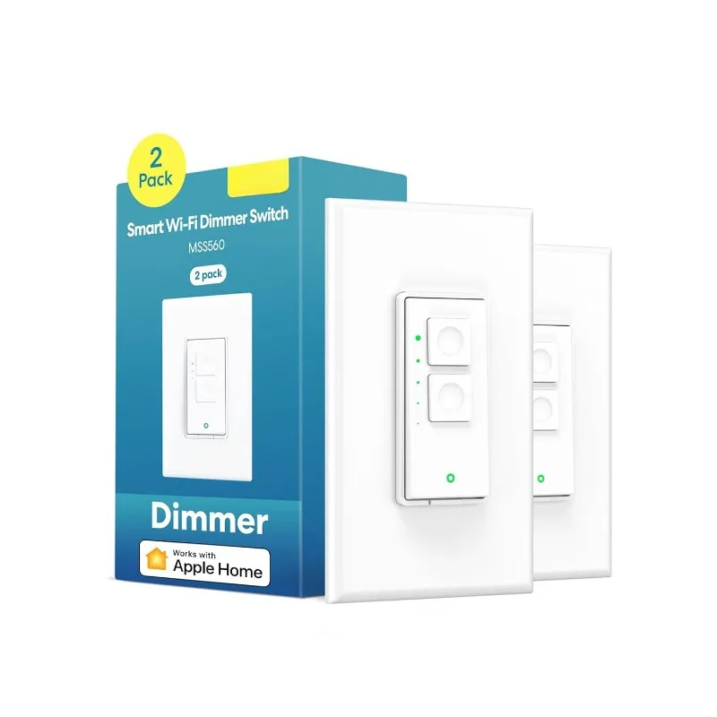 4er-Pack intelligenter Dimmer-Schalter, einpolig, unterstützt Apple HomeKit, Alexa Google Assistant und SmartThings, 2,4 GHz WiFi-Lichtschalter