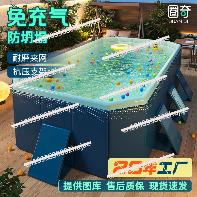 Piscina inflable para niños, gruesa y duradera, piscina plegable para juegos acuáticos al aire libre, sin necesidad de bomba, piscina familiar y infantil