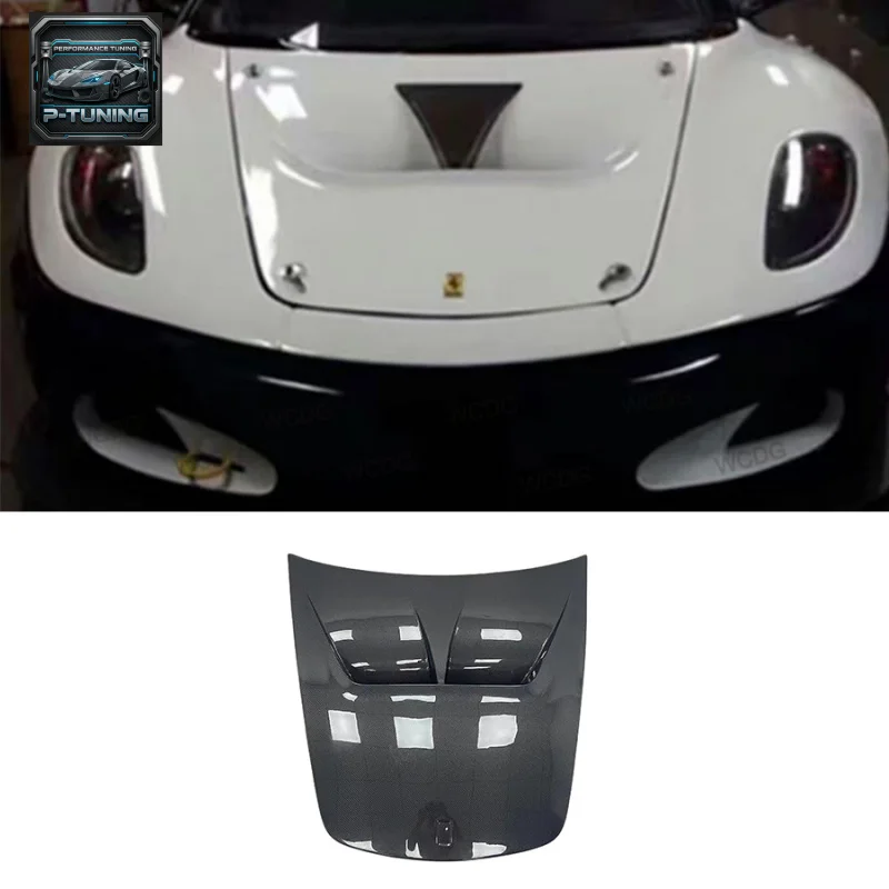 Капот двигателя из углеродного волокна для Ferrari F430 2005-2009 годов, обновленная гусеничная версия, передний бампер, капот, обтекатель автомобиля
