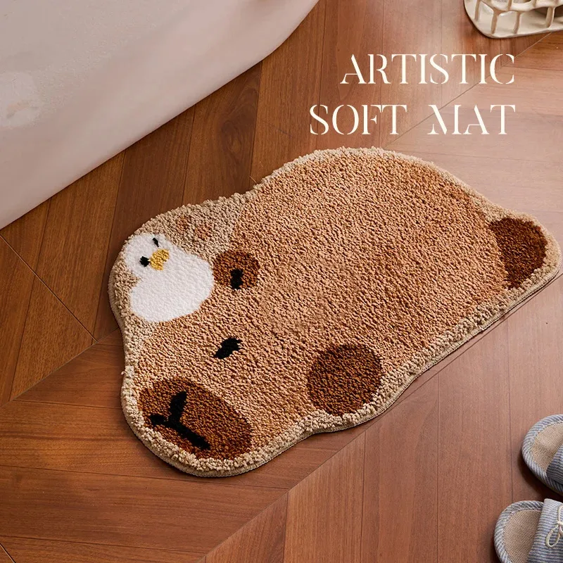 VIKAMA Adorable Penguin Plush Bath Mat Entrance Hall & Bedroom Soft Comfort Rug Bathroom Mat Home Decorative Rug