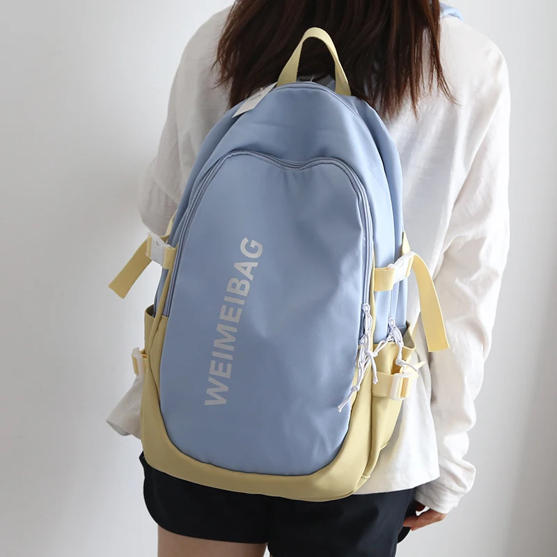 

Light color large capacity schoolbag middle school student girl backpack female summer leisure backpack female backpack