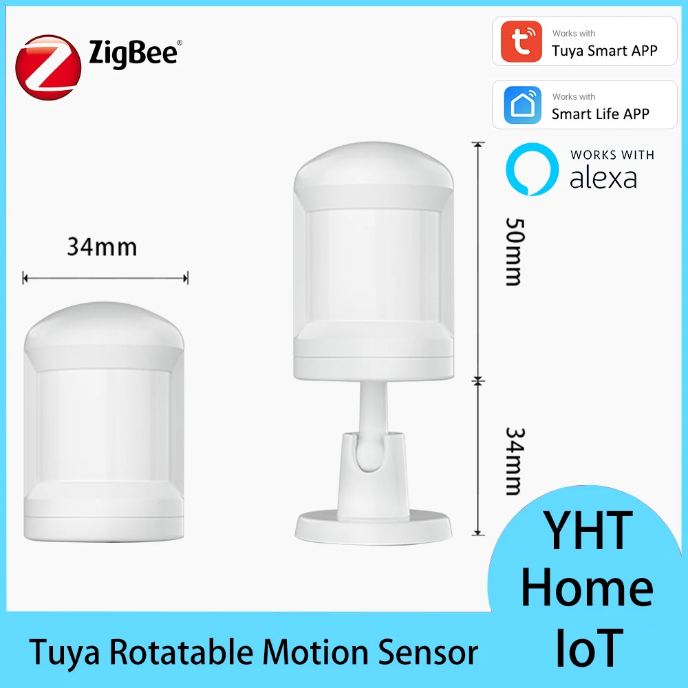 Tuya Smart ZigBee Battery Security Alarm System, Motion Human Sensor, Alexa PIR Motion Movement Detector, Works with ZigBee Hub